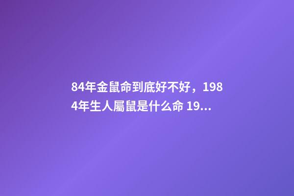84年金鼠命到底好不好，1984年生人屬鼠是什么命 1984年屬鼠人命運，1984年屬鼠的人是什么命-第1張-觀點-玄機派
